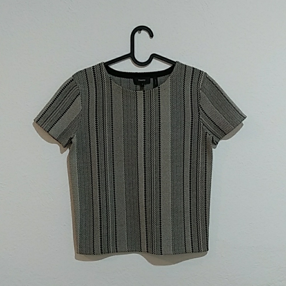 Theory Grey Stretch Knit top - Picture 2 of 7